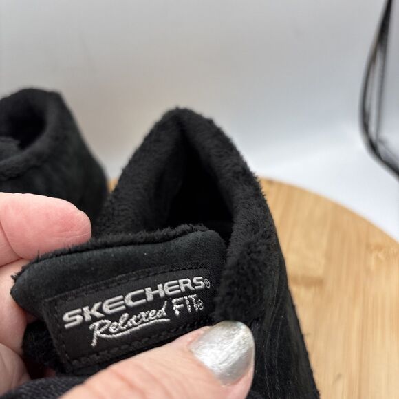 Skechers Relaxed Fit Bikers Totem Pole Boots Black Suede Lace Up Women's Size 9 - Picture 4 of 9